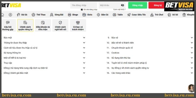 Chính sách bảo mật 1 Chính sách bảo mật Betvisa bảo vệ dữ liệu riêng tư