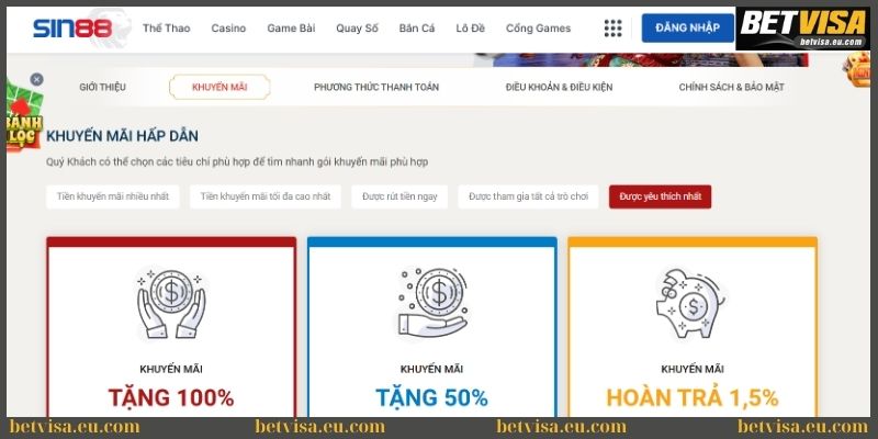 Game Sin88 - Review nền tảng cá cược khuynh đảo châu Á 4 Nhận thưởng khuyến mãi game Sin88 siêu đơn giản
